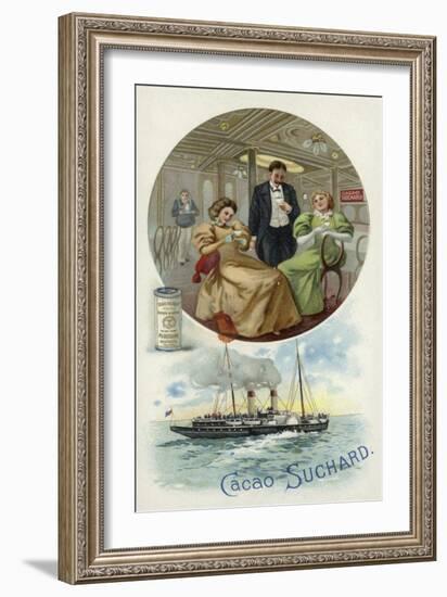 Enjoying Suchard Cocoa on Board a Ship-null-Framed Giclee Print