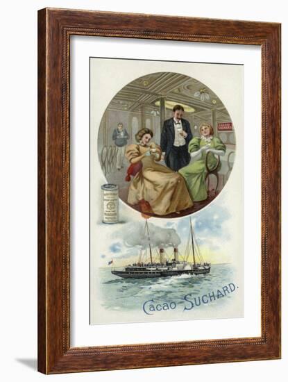 Enjoying Suchard Cocoa on Board a Ship-null-Framed Giclee Print