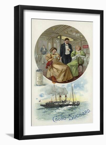 Enjoying Suchard Cocoa on Board a Ship-null-Framed Giclee Print