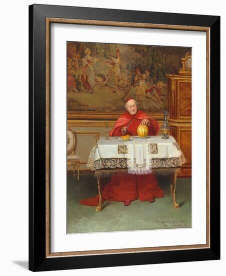 Enjoying the Fruits of the Spirit (Oil on Panel)-Georges Croegaert-Framed Giclee Print