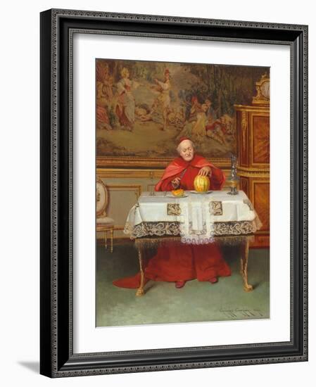 Enjoying the Fruits of the Spirit (Oil on Panel)-Georges Croegaert-Framed Giclee Print