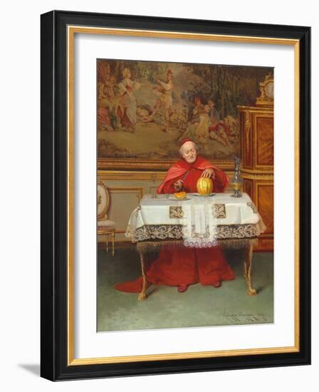 Enjoying the Fruits of the Spirit (Oil on Panel)-Georges Croegaert-Framed Giclee Print