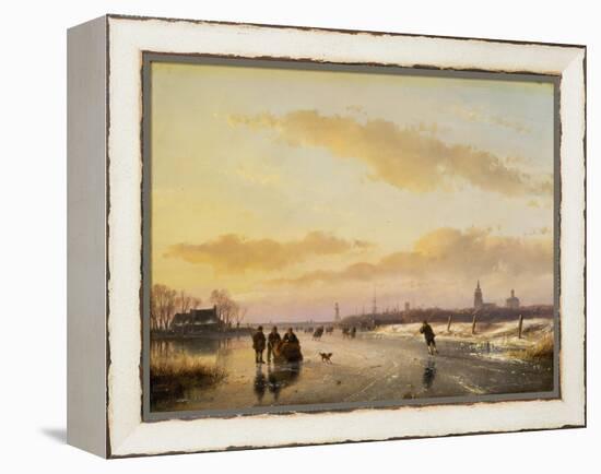 Enjoying the Ice, 1855-Andreas Schelfhout-Framed Premier Image Canvas