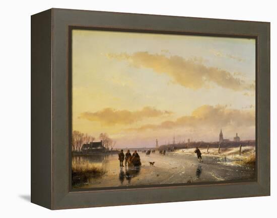 Enjoying the Ice, 1855-Andreas Schelfhout-Framed Premier Image Canvas