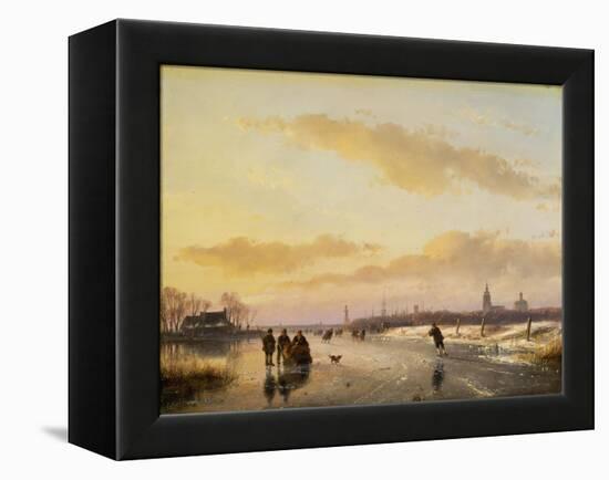 Enjoying the Ice, 1855-Andreas Schelfhout-Framed Premier Image Canvas