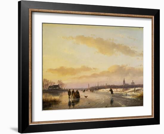 Enjoying the Ice, 1855-Andreas Schelfhout-Framed Giclee Print