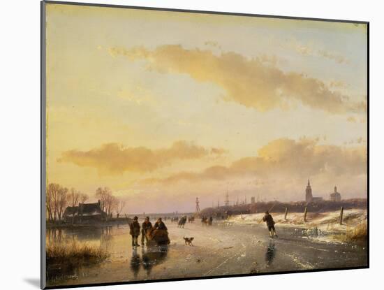 Enjoying the Ice, 1855-Andreas Schelfhout-Mounted Giclee Print