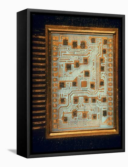 Enlargement of IBM Computer Switching Unit Containing 26 Circuitry Chips-Henry Groskinsky-Framed Premier Image Canvas