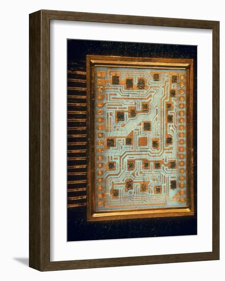 Enlargement of IBM Computer Switching Unit Containing 26 Circuitry Chips-Henry Groskinsky-Framed Photographic Print