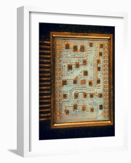 Enlargement of IBM Computer Switching Unit Containing 26 Circuitry Chips-Henry Groskinsky-Framed Photographic Print