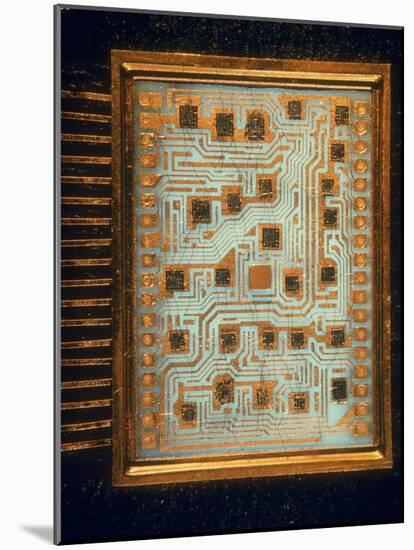 Enlargement of IBM Computer Switching Unit Containing 26 Circuitry Chips-Henry Groskinsky-Mounted Photographic Print