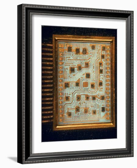 Enlargement of IBM Computer Switching Unit Containing 26 Circuitry Chips-Henry Groskinsky-Framed Photographic Print
