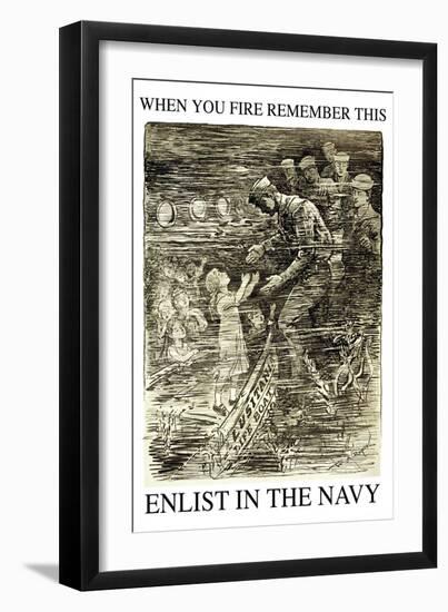 Enlist in the Navy, c.1917-William Allen Rogers-Framed Art Print