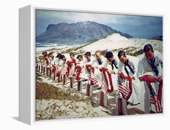 Enlisted Men of the Naval Air Station at Kaneohe-null-Framed Premier Image Canvas