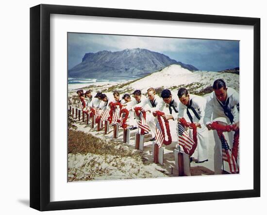 Enlisted Men of the Naval Air Station at Kaneohe-null-Framed Photographic Print