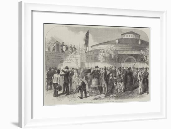 Enlisting Irish and German Emigrants on the Battery at New York-null-Framed Giclee Print