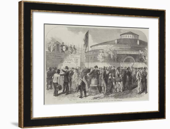 Enlisting Irish and German Emigrants on the Battery at New York-null-Framed Giclee Print