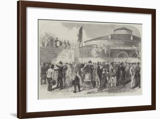 Enlisting Irish and German Emigrants on the Battery at New York-null-Framed Giclee Print