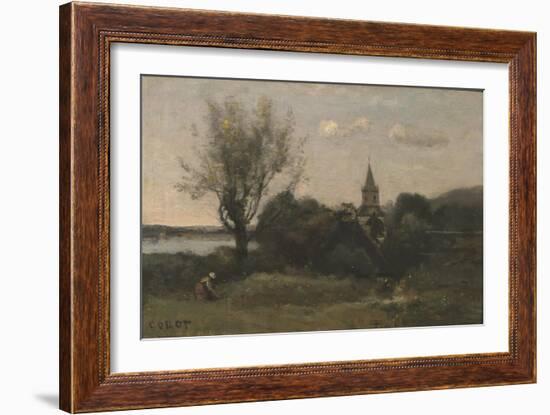 Ennery Near Auvers-Jean-Baptiste-Camille Corot-Framed Giclee Print