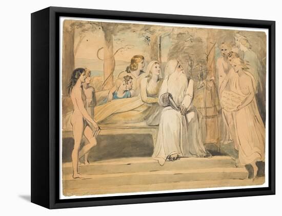 Enoch Walked with God, C.1780-85 (Pen, Black Ink, & W/C over Traces of Pencil)-William Blake-Framed Premier Image Canvas