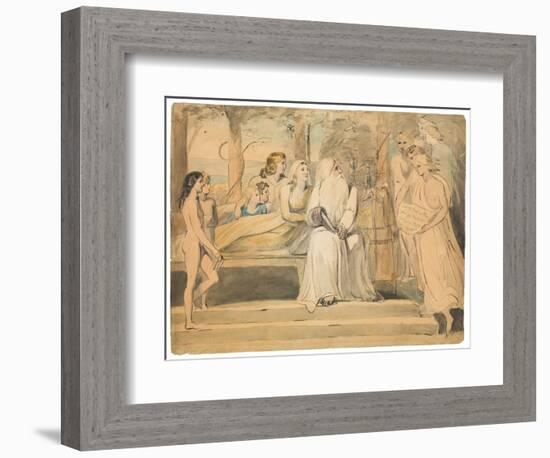 Enoch Walked with God, C.1780-85 (Pen, Black Ink, & W/C over Traces of Pencil)-William Blake-Framed Giclee Print