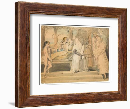 Enoch Walked with God, C.1780-85 (Pen, Black Ink, & W/C over Traces of Pencil)-William Blake-Framed Giclee Print