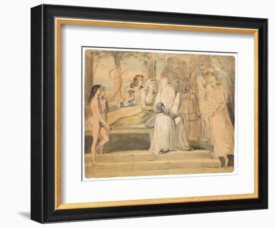 Enoch Walked with God, C.1780-85 (Pen, Black Ink, & W/C over Traces of Pencil)-William Blake-Framed Giclee Print