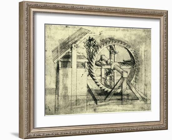 Enormous Wheel Weapon-Leonardo da Vinci-Framed Giclee Print