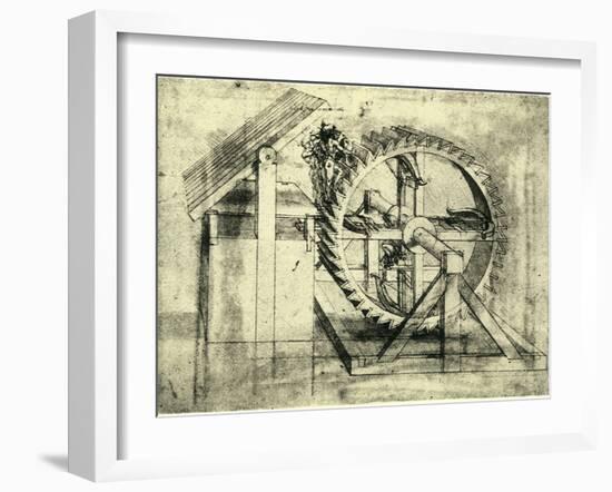 Enormous Wheel Weapon-Leonardo da Vinci-Framed Giclee Print