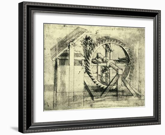 Enormous Wheel Weapon-Leonardo da Vinci-Framed Giclee Print