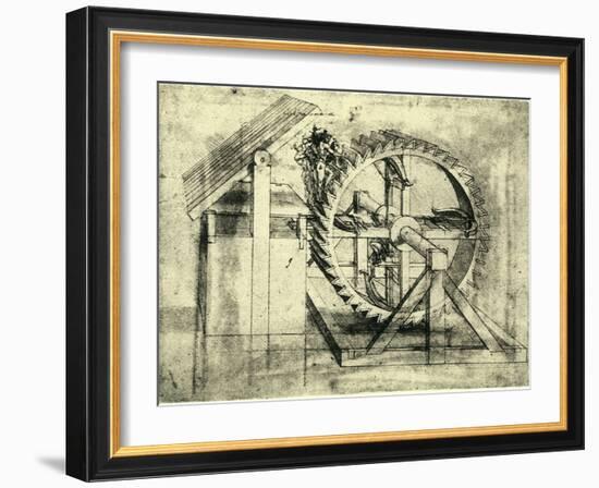 Enormous Wheel Weapon-Leonardo da Vinci-Framed Giclee Print