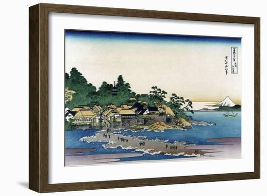 Enoshima in Sagami Province-Katsushika Hokusai-Framed Premium Giclee Print