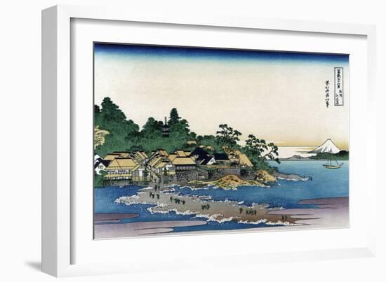 Enoshima in Sagami Province-Katsushika Hokusai-Framed Premium Giclee Print