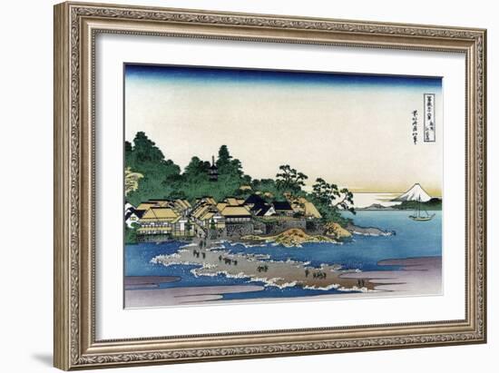 Enoshima in Sagami Province-Katsushika Hokusai-Framed Art Print