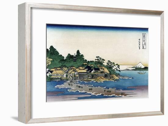 Enoshima in Sagami Province-Katsushika Hokusai-Framed Art Print