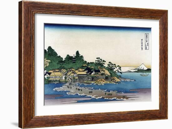 Enoshima in Sagami Province-Katsushika Hokusai-Framed Art Print