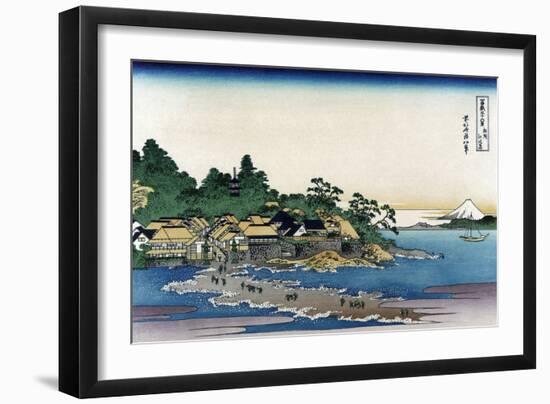 Enoshima in Sagami Province-Katsushika Hokusai-Framed Art Print