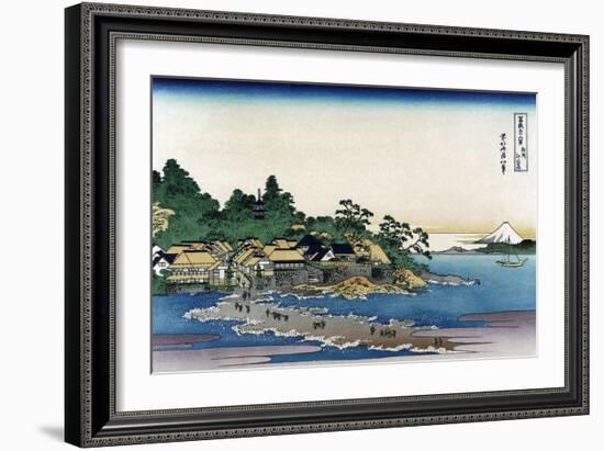 Enoshima in Sagami Province-Katsushika Hokusai-Framed Art Print