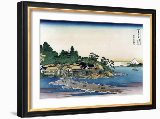 Enoshima in Sagami Province-Katsushika Hokusai-Framed Art Print