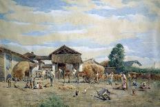 On Farmyard, by Enrico Bartesago (1820 - Circa 1905), Detail, Italy, 19th Century-Enrico Bartesago-Framed Giclee Print