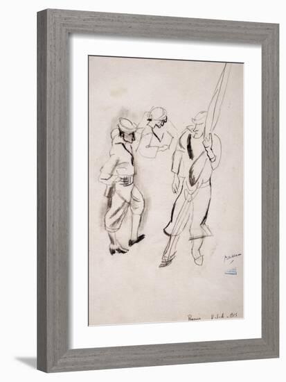 Enrolement Service Militaire, 1916-Jules Pascin-Framed Giclee Print