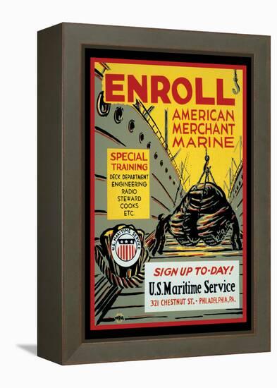 Enroll: American Merchant Marine, c.1941-Glenn Stuart Pearce-Framed Stretched Canvas