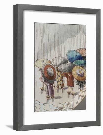 Ensemble de quatre assiettes à décor extrême-oriental-null-Framed Giclee Print