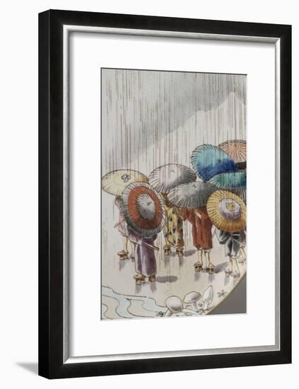 Ensemble de quatre assiettes à décor extrême-oriental-null-Framed Giclee Print