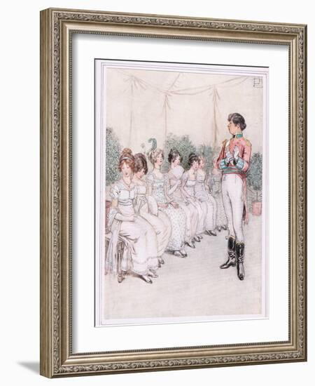 Ensign Blades Appears, Frowning and Charlotte Ventures to Touch His Sleeve-Hugh Thomson-Framed Giclee Print