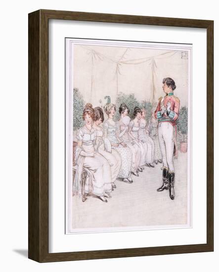 Ensign Blades Appears, Frowning and Charlotte Ventures to Touch His Sleeve-Hugh Thomson-Framed Giclee Print