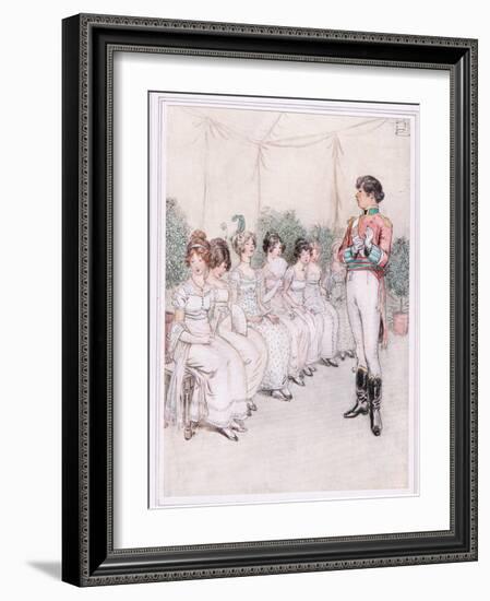 Ensign Blades Appears, Frowning and Charlotte Ventures to Touch His Sleeve-Hugh Thomson-Framed Giclee Print