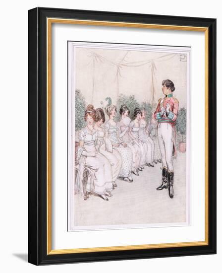 Ensign Blades Appears, Frowning and Charlotte Ventures to Touch His Sleeve-Hugh Thomson-Framed Giclee Print