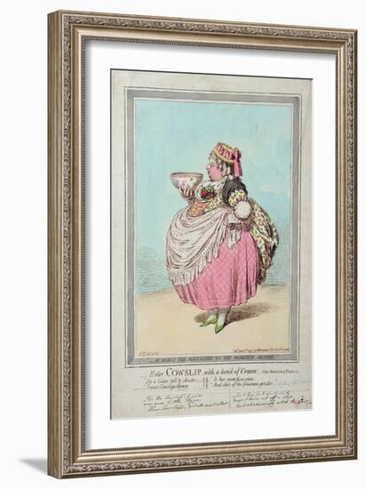 Enter Cowslip, with a Bowl of Cream, Published by Hannah Humphrey in 1795-James Gillray-Framed Giclee Print