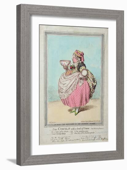 Enter Cowslip, with a Bowl of Cream, Published by Hannah Humphrey in 1795-James Gillray-Framed Giclee Print